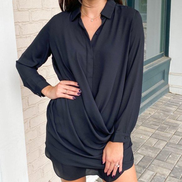 Krisa Drape Button Front Mini - Picture 4 of 6